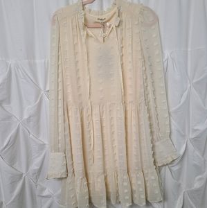 Listicle cream long sleeve dress